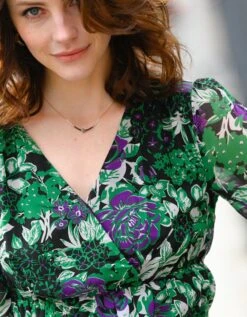 Robe Cache-coeur Voile Imprimé -Femmes Vêtements Magasin 501085 C00 zoomx vue3