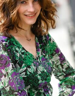 Robe Cache-coeur Voile Imprimé -Femmes Vêtements Magasin 501085 C00 zoomx vue7