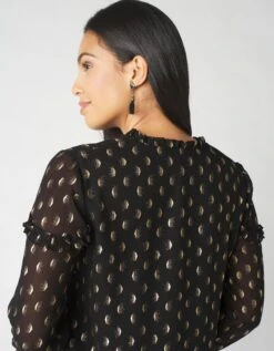 Robe En Voile Imprimé Doré -Femmes Vêtements Magasin 501110 C01 zoomx vue4