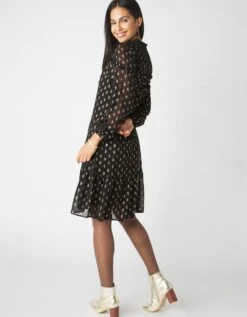 Robe En Voile Imprimé Doré -Femmes Vêtements Magasin 501110 C01 zoomx vue5