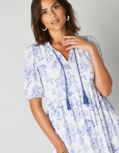 Robe Longue Volantée Imprimée -Femmes Vêtements Magasin 501156 C00 zoomx vue3