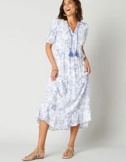 Robe Longue Volantée Imprimée -Femmes Vêtements Magasin 501156 C00 zoomx vue4