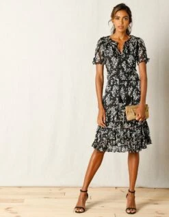 Robe Imprimé Floral, Voile Jacquard -Femmes Vêtements Magasin 501195 C00 zoomx vue7