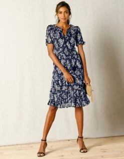 Robe Imprimé Floral, Voile Jacquard -Femmes Vêtements Magasin 501195 C02 zoomx vue4