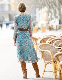 Robe Mi-longue En Voile Imprimé -Femmes Vêtements Magasin 501203 C02 zoomx vue2