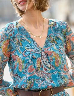 Robe Mi-longue En Voile Imprimé -Femmes Vêtements Magasin 501203 C02 zoomx vue3