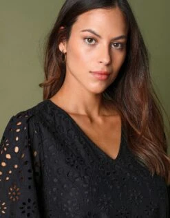 Robe Broderie Anglaise Manches 3/4 -Femmes Vêtements Magasin 501287 C00 zoomx vue6