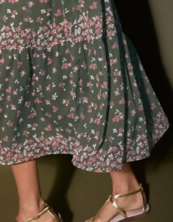 Robe Volantée Imprimée Manches Coudes -Femmes Vêtements Magasin 501304 C00 zoomx vue4