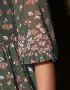 Robe Volantée Imprimée Manches Coudes -Femmes Vêtements Magasin 501304 C00 zoomx vue5