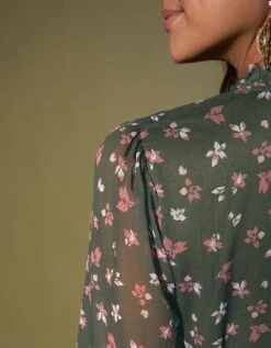 Robe Volantée Imprimée Manches Coudes -Femmes Vêtements Magasin 501304 C00 zoomx vue6