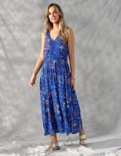 Robe Longue Col V à Bretelles Et Détails Macramé -Femmes Vêtements Magasin 501313 C00 zoomx vue5