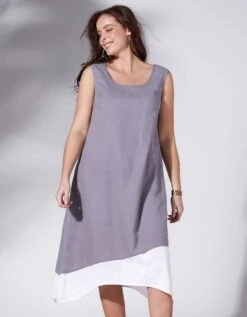 Robe 2 En 1 Asymétrique Bicolore