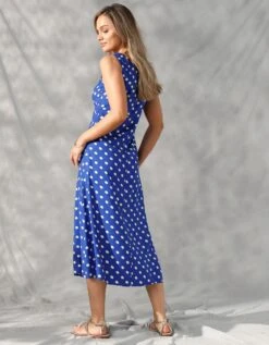 Robe Longue Sans Manches à Pois -Femmes Vêtements Magasin 501447 C00 zoomx vue2