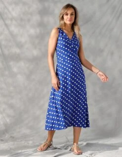 Robe Longue Sans Manches à Pois -Femmes Vêtements Magasin 501447 C00 zoomx vue4