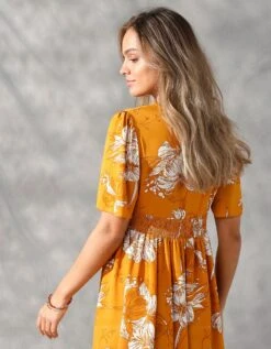 Robe Longue Imprimée, Manches évasées 14 Robe Longue Imprimée, Manches évasées -Femmes Vêtements Magasin 501450 C00 zoomx vue6