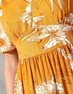 Robe Longue Imprimée, Manches évasées 15 Robe Longue Imprimée, Manches évasées -Femmes Vêtements Magasin 501450 C00 zoomx vue7