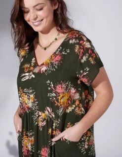 Robe Manches Courtes Imprimée -Femmes Vêtements Magasin 501455 C00 zoomx vue3