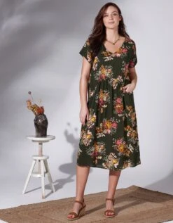 Robe Manches Courtes Imprimée -Femmes Vêtements Magasin 501455 C00 zoomx vue4