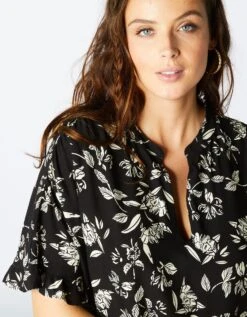 Robe Housse Volantée Imprimée, Toile -Femmes Vêtements Magasin 501460 C01 zoomx vue4