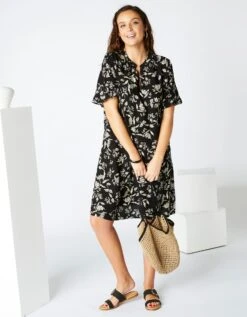 Robe Housse Volantée Imprimée, Toile -Femmes Vêtements Magasin 501460 C01 zoomx vue6