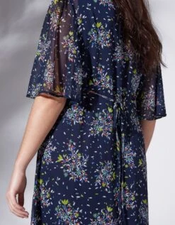 Robe Longue En Voile Imprimé Fleuri Col V -Femmes Vêtements Magasin 501463 C00 zoomx vue6