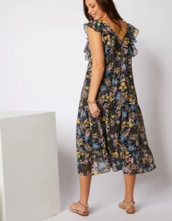 Robe Longue Voile Imprimé Fleuri -Femmes Vêtements Magasin 501479 C01 zoomx vue2