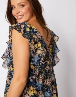 Robe Longue Voile Imprimé Fleuri -Femmes Vêtements Magasin 501479 C01 zoomx vue4