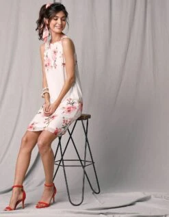 Femmes Vêtements Magasin 37 Robe Courte Sans Manches Voile Base Imprimée