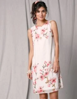 Robe Courte Sans Manches Voile Base Imprimée 11 Robe Courte Sans Manches Voile Base Imprimée -Femmes Vêtements Magasin 501490 C01 zoomx vue3