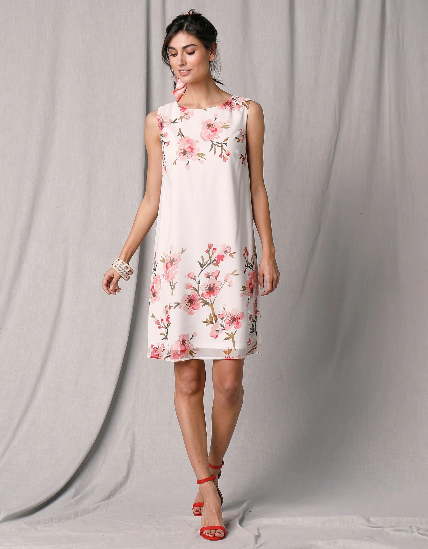 Robe Courte Sans Manches Voile Base Imprimée 7 Robe Courte Sans Manches Voile Base Imprimée – Image 5