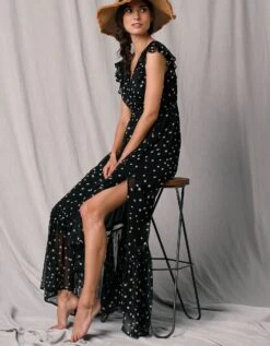 Robe Longue Cache-coeur Sans Manches Voile Imprimé 15 Robe Longue Cache-coeur Sans Manches Voile Imprimé -Femmes Vêtements Magasin 501493 C01 zoomx vue7