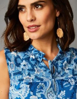 Robe Longue Sans Manches Imprimée Cachemire -Femmes Vêtements Magasin 501504 C01 zoomx vue5