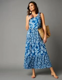 Robe Longue Sans Manches Imprimée Cachemire -Femmes Vêtements Magasin 501504 C01 zoomx vue6