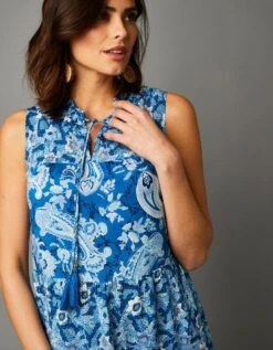 Robe Longue Sans Manches Imprimée Cachemire -Femmes Vêtements Magasin 501504 C01 zoomx vue7