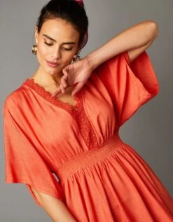 Robe Longue Fluide Décolleté Macramé -Femmes Vêtements Magasin 501522 C01 zoomx vue3