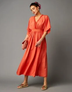 Robe Longue Fluide Décolleté Macramé -Femmes Vêtements Magasin 501522 C01 zoomx vue4