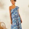 Robe Imprimée, One Shoulder -Femmes Vêtements Magasin 501530 C01 zoomx
