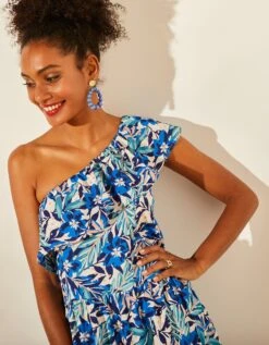 Robe Imprimée, One Shoulder -Femmes Vêtements Magasin 501530 C01 zoomx vue3