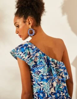 Robe Imprimée, One Shoulder -Femmes Vêtements Magasin 501530 C01 zoomx vue7