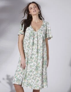 Robe Courte Imprimée Manches Courtes Papillon -Femmes Vêtements Magasin 501536 C00 zoomx vue5