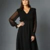 Robe Plumetis évasée Smockée -Femmes Vêtements Magasin 501546 C00 zoomx