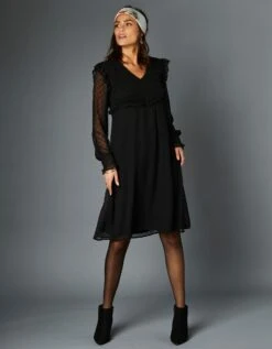 Robe Plumetis évasée Smockée -Femmes Vêtements Magasin 501546 C00 zoomx vue4