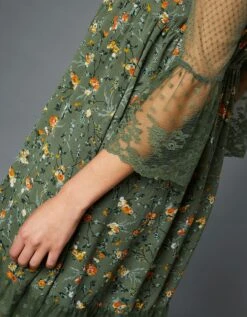 Robe Dentelle Manches 3/4 Imprimée -Femmes Vêtements Magasin 501548 C01 zoomx vue5