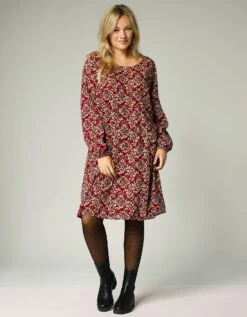 Robe Courte évasée Imprimée, Crêpe