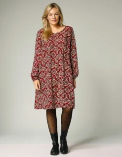 Robe Courte évasée Imprimée, Crêpe -Femmes Vêtements Magasin 501579 C01 zoomx vue5