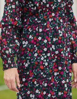 Robe Imprimée Détails Volantés, Voile -Femmes Vêtements Magasin 501598 C01 zoomx vue5