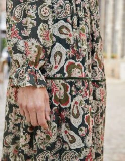 Robe Longue Volantée Imprimée, Crépon -Femmes Vêtements Magasin 501599 C01 zoomx vue4