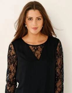 Robe Voile Et Dentelle -Femmes Vêtements Magasin 501601 C00 zoomx vue2