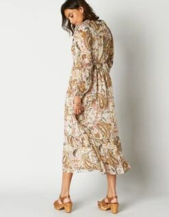 Robe Midi Volantée Imprimée, Voile -Femmes Vêtements Magasin 501644 C01 zoomx vue2