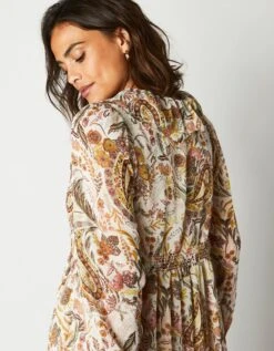 Robe Midi Volantée Imprimée, Voile -Femmes Vêtements Magasin 501644 C01 zoomx vue6